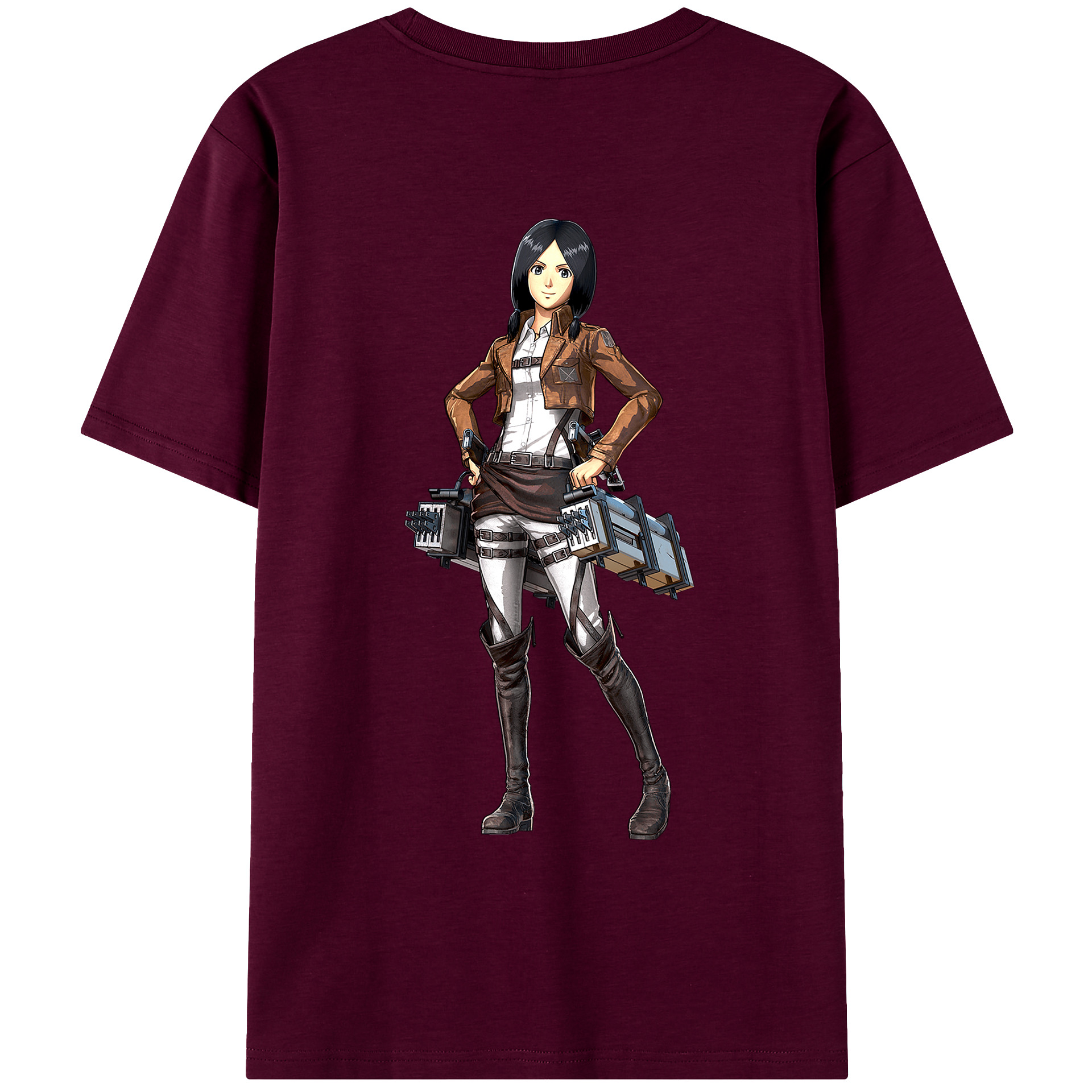 （画像用） 進撃の巨人 ミカサ·アッカーマン Attack on Titan Mikasa Ackerman レディース半袖Tシャツ(バックプリント)